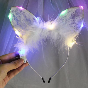 Cat Hairhoop with Feather Flashing light Toys for Kids Luminous 2023 New Arrivals  Electric Light Toy