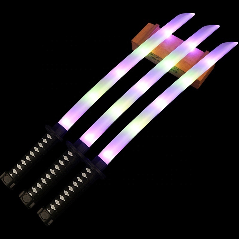 Light up sword Led Katana with 10 lights lightsaber for kids 2022 flashing light toys glow in the dark toy from Chinese factory