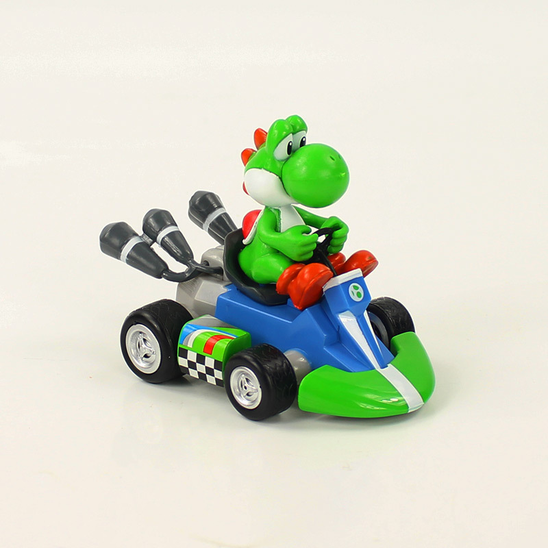 XRH Hot selling cartoon car 7pcs/set Marios kart toys mario luigi action figure pull-back vehicle for kids gift