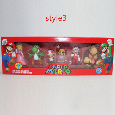 XRH Mini Figures Mario Hot Selling Super SMario PVC Action Figure 6pcs Set SMario Toy