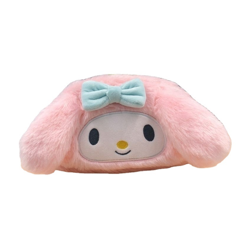 XR Sanrio pencil bag Cinnamoroll My Melody Kuromi Plush Large Capacity Stationery Student Pencil Case Anime Plush Toys