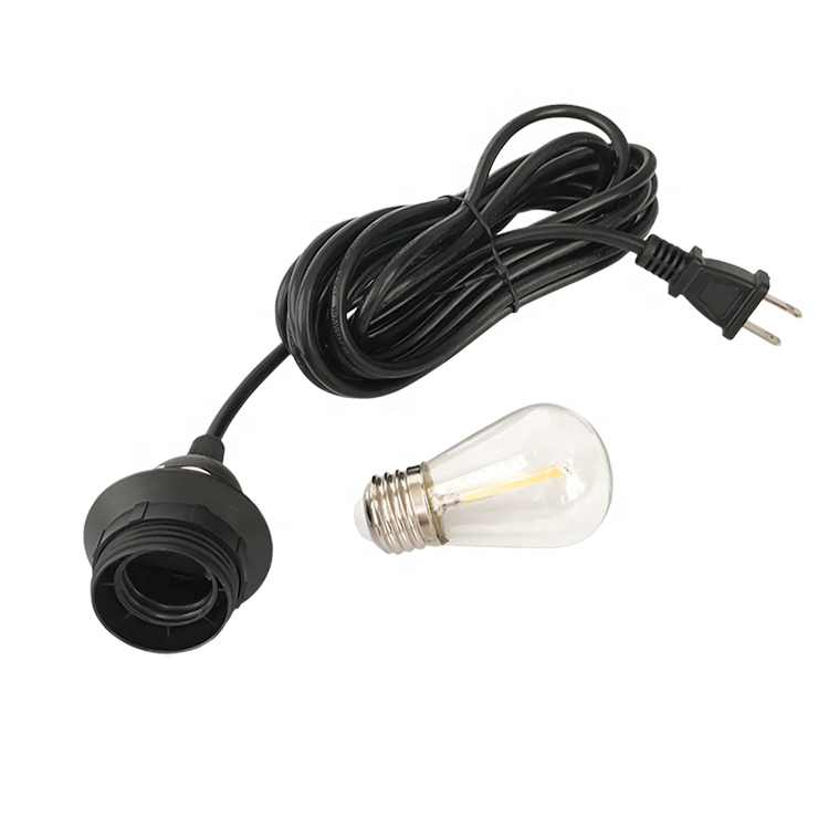 Wholesale christmas pendant decorative string light E26 lamp socket ac power cord with inline switch