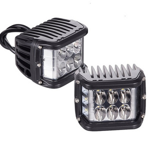 4inch 60W 3 Sides Strobe Flashing LED Work Light  Side Shot Blasting Strobe Warning Light  for Jeeps 4x4 Truck Car 4WD