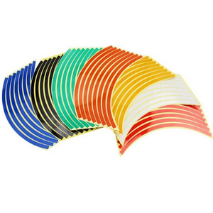 16pcs Fluorescent 12 inch 17 or 18 inch 7 Colors Car Styling Wheel Rim Sticker Motorcycle Accessories Reflective Stickers