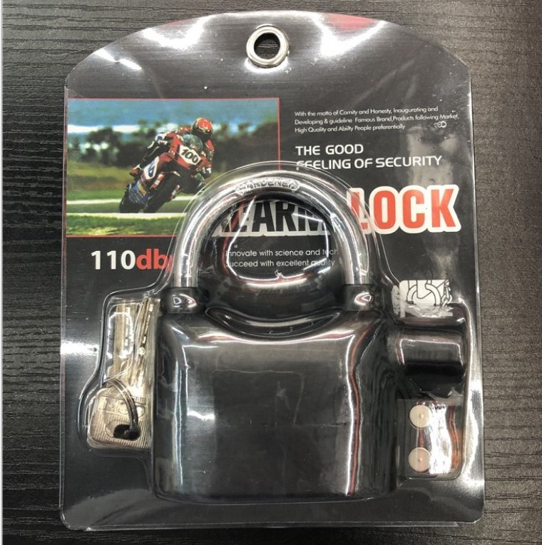 Aluminium Alloy Alarm padlock alarm lock for Motorcycle with 110DB