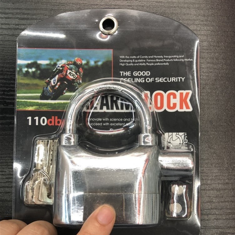 Aluminium Alloy Alarm padlock alarm lock for Motorcycle with 110DB