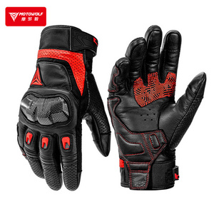 Hot Sell Full Finger Motorcycle Screen Touch Racing Leather Gloves Motorcycle Waterproof Glove