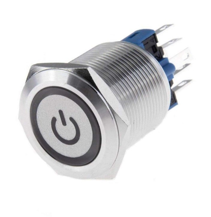 22MM SPDT Momentary stainless steel waterproof LED metal 12 volt push button switch