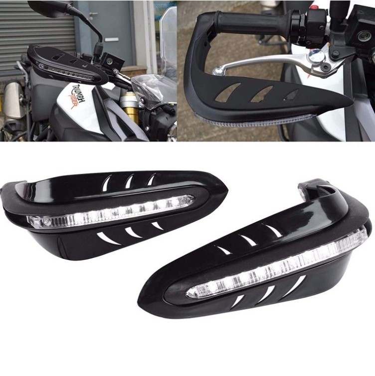 Motorcycles Handguards Handlebar Hand Brush Guards with LED Indicators Lights Turn Signals Light