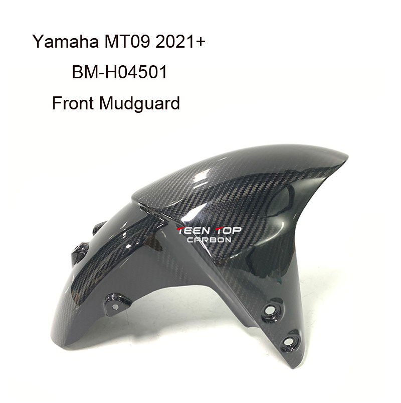 3KCarbon Fiber Motorcycle Body Parts Front Mudguard Fender protector Motorcycle For MT09  in 2021+