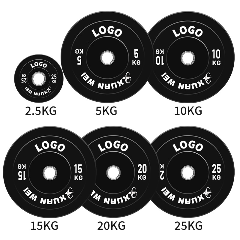 Durable Cheap Round Custom Logo Meatal Cast Iron Chromed Rubber Barbell Weight Lifting Plates For Gym Commercial Sale