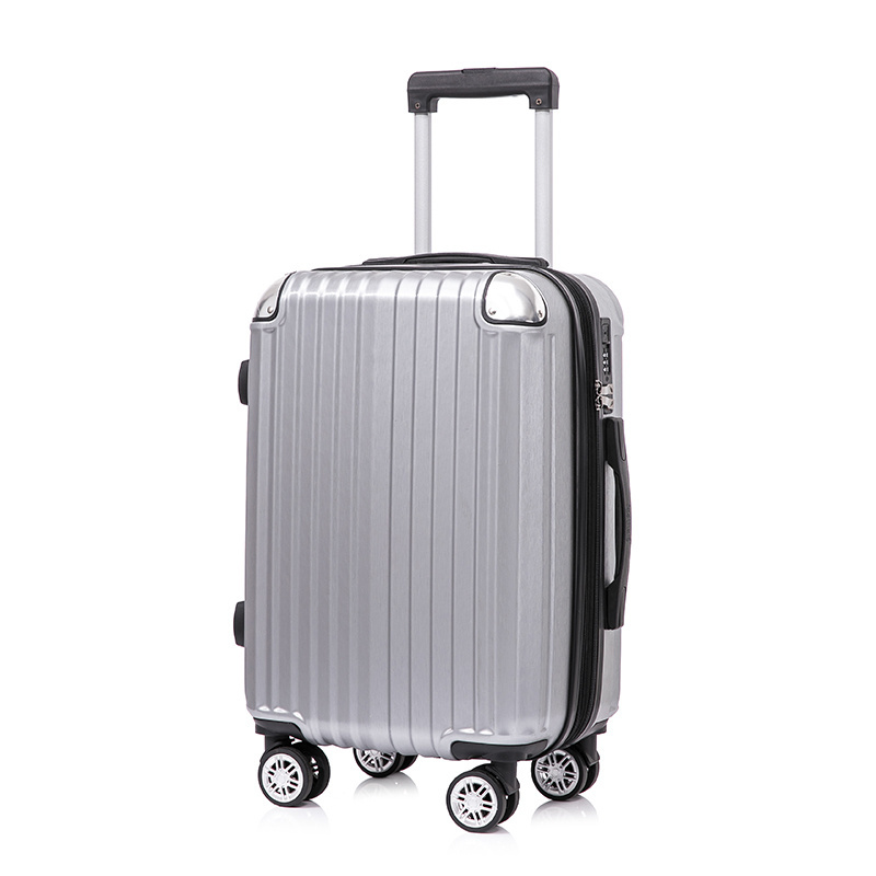 Classical Silver Abs Trolley Bags Travel Bags Suitcase Luggage With 360 Rotating 8 Spinner Wheels