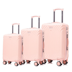 High Quality Abs Pink Women Trolley Bags Travel Suitcase 3 Pcs Luggage Set For Girl