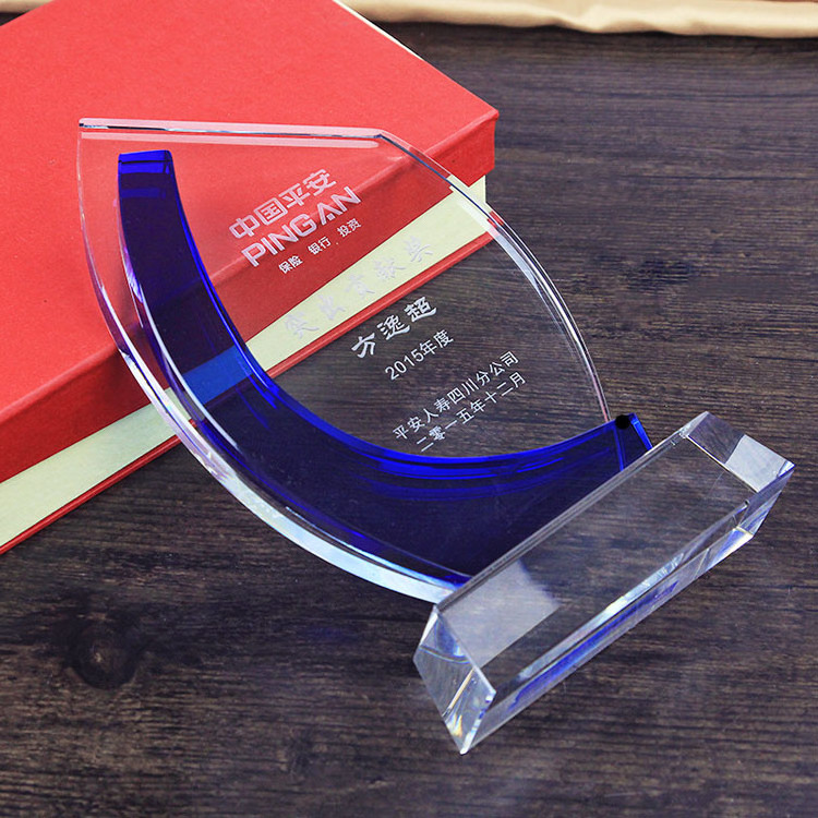 Hot sale customized crystal plaque glass trophy award