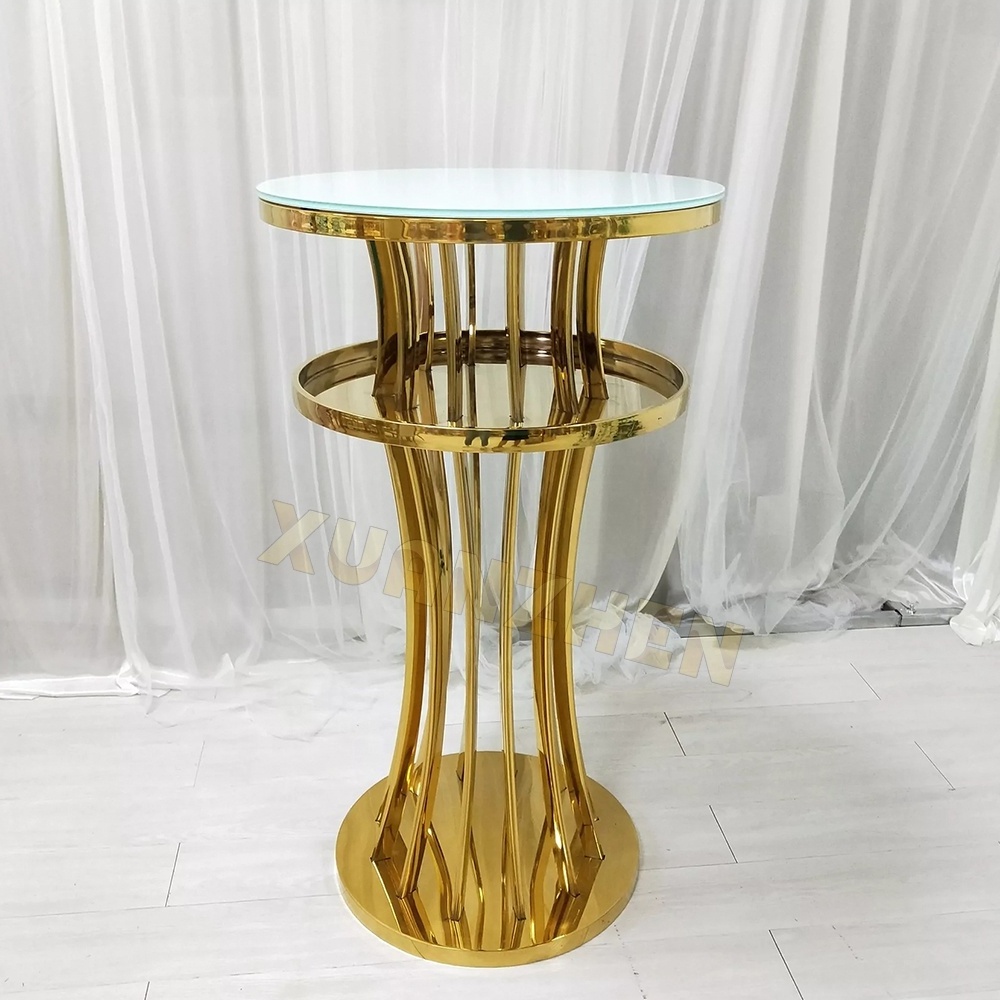 Office furniture luxury negotiations table home standing high top mini kitchen gold bar table stainless steel bar tables