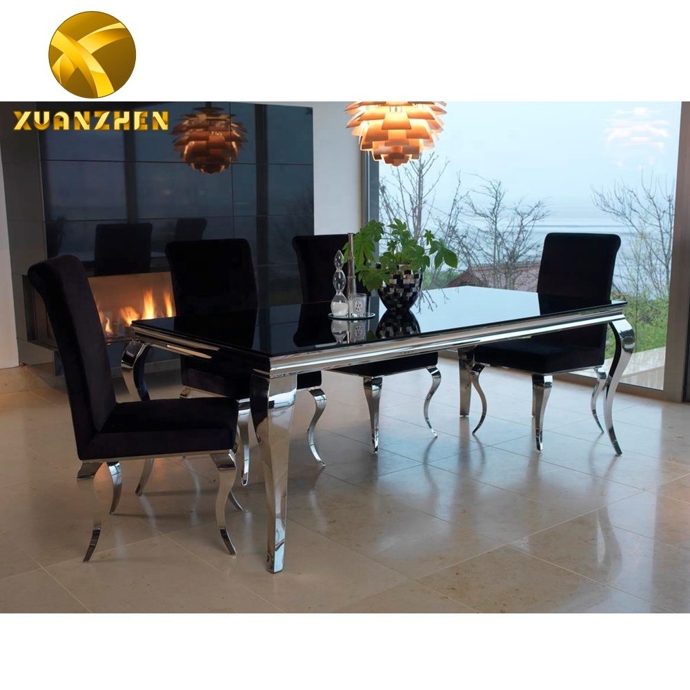 Home furniture foshan factory metal dining room chairs modern velvet dining chairs for sale