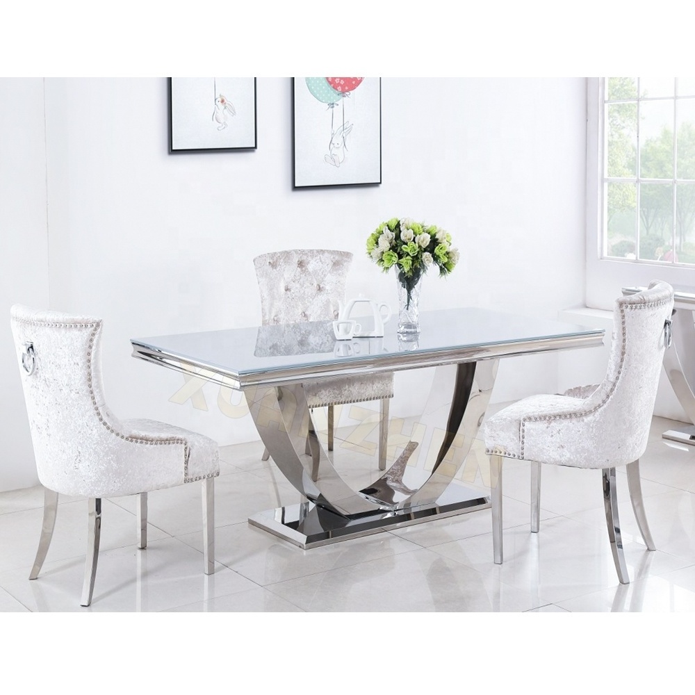 Morden luxury design marble top dining table set dining room furniture dinning table marble dining table with 6 chairs