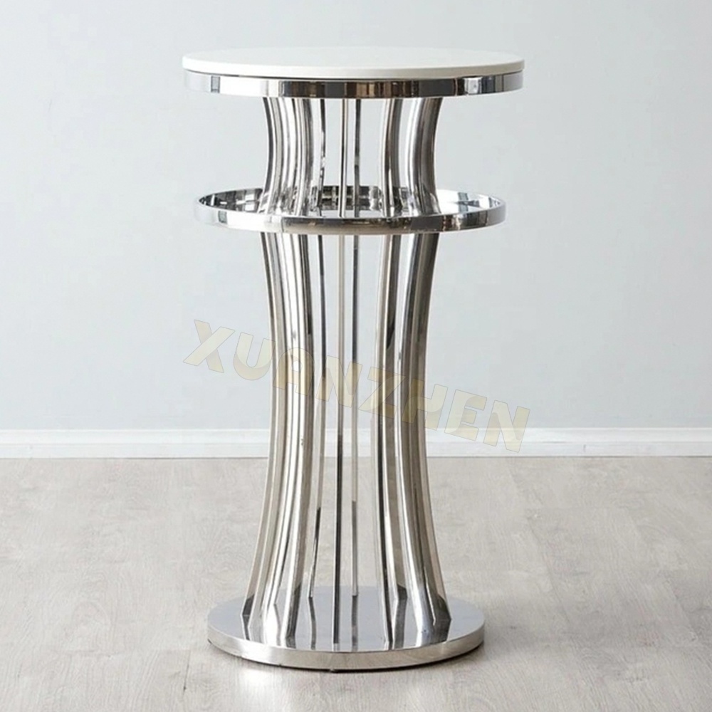 Office furniture luxury negotiations table home standing high top mini kitchen gold bar table stainless steel bar tables