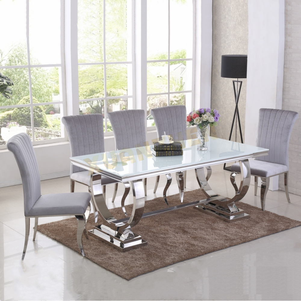 Home furniture foshan factory metal dining room chairs modern velvet dining chairs for sale