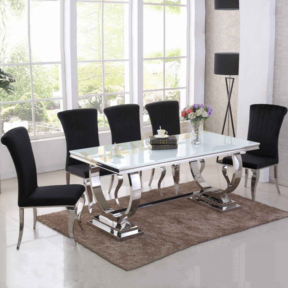 Home furniture foshan factory metal dining room chairs modern velvet dining chairs for sale