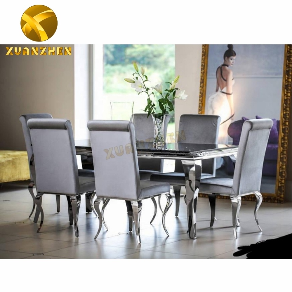 Home furniture foshan factory metal dining room chairs modern velvet dining chairs for sale