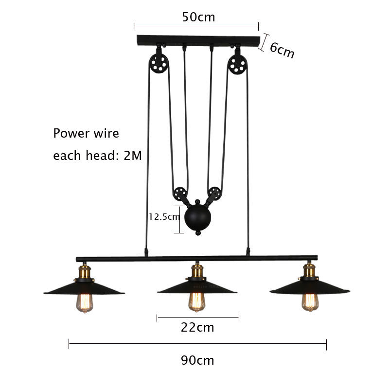 9.19-6Retro loft chandelier living room dining room pendant lamp vintage restaurant bar club office cafe light droplight