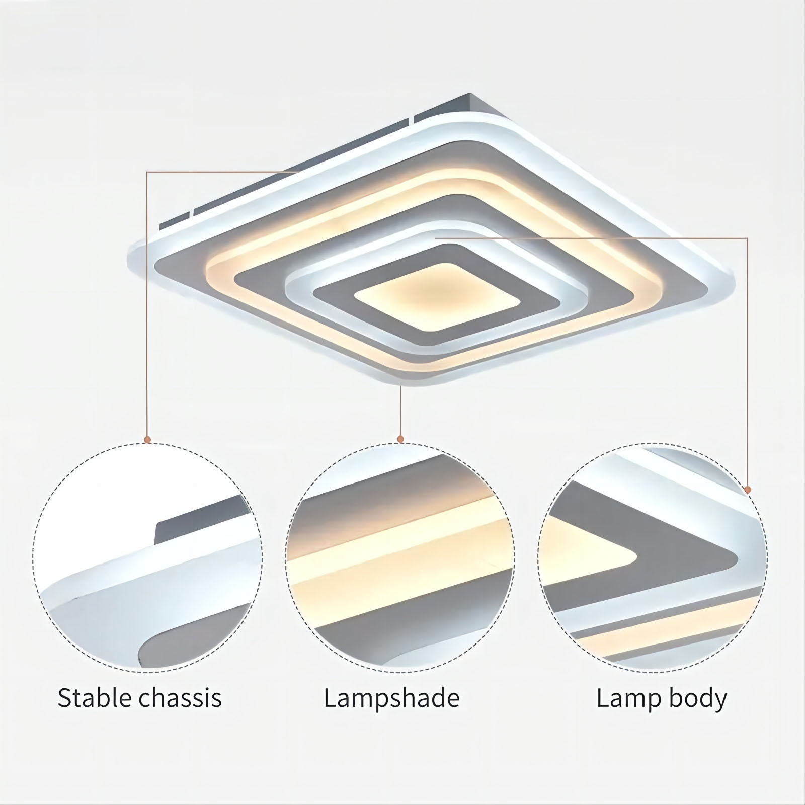 Wholesale price smart dimmable flush mounted house bedroom rgb panel modern design living room lights led ceiling lamp