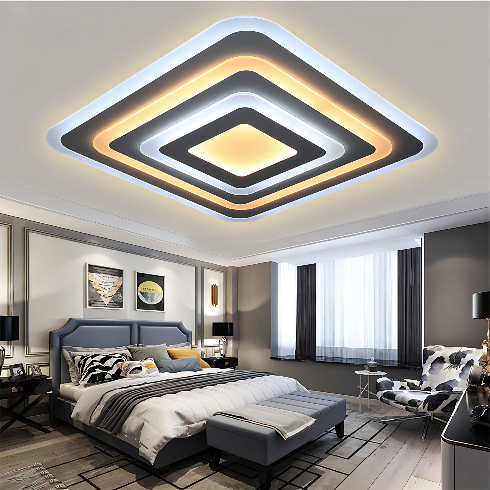 Wholesale price smart dimmable flush mounted house bedroom rgb panel modern design living room lights led ceiling lamp