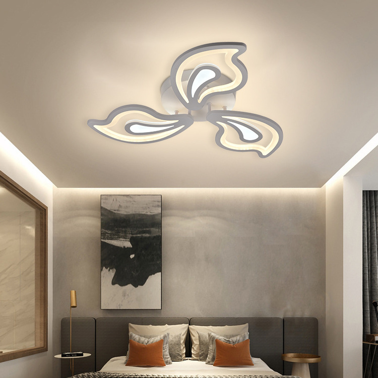 HUIQI Modern Romantic Flower Acyclic Lamp Dimmable Lighting Living Dining Room Indoor Home 252W Led Ceiling Light