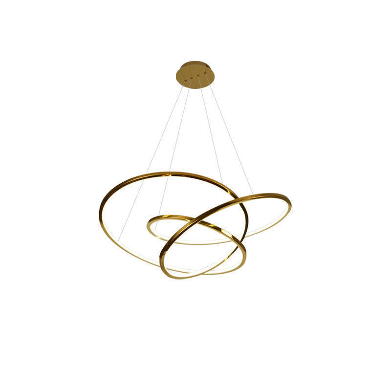 Modern Circle Chandelier Lighting Round Ring Gold Chandelier light For Hotel Dining Room Lamp Living Room Simple Decorate Lamp