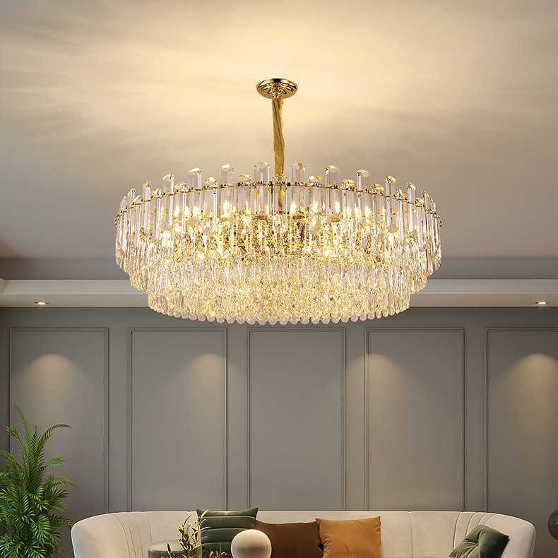 Luxury Crystal Led Ceiling Chandelier Live Room Creative Pendant Lamp Rectangle Hanging Lamp Fixture Smoky Gray Kitchen Lustre