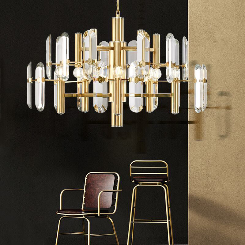 Living room Modern Luxury Crystal Pendant Light & Big Crystal Chandelier for the Dining room gold