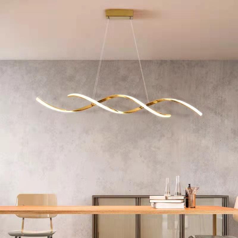 Simple modern LED lamp electroplating living room dining room bedroom study room strip office gym pendant light