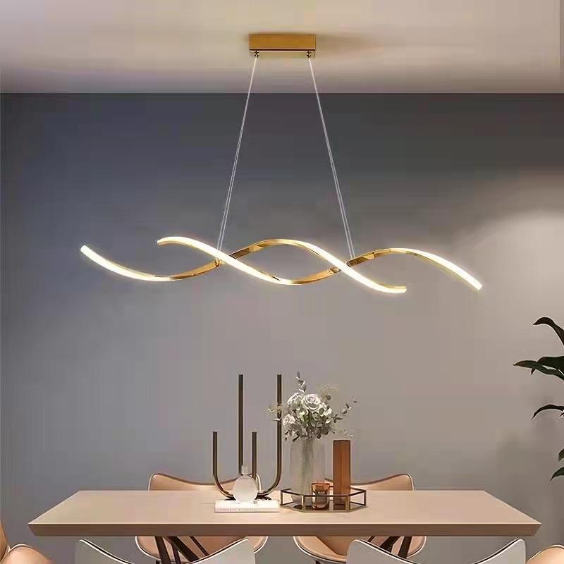 Simple modern LED lamp electroplating living room dining room bedroom study room strip office gym pendant light