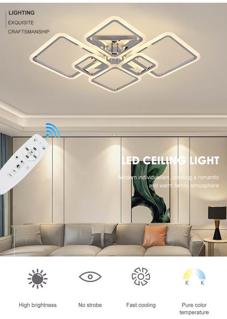 lamparas de techo para interior Fixtures Dimmable Modern Lamp Bedroom Room 160W Led Ceiling Light