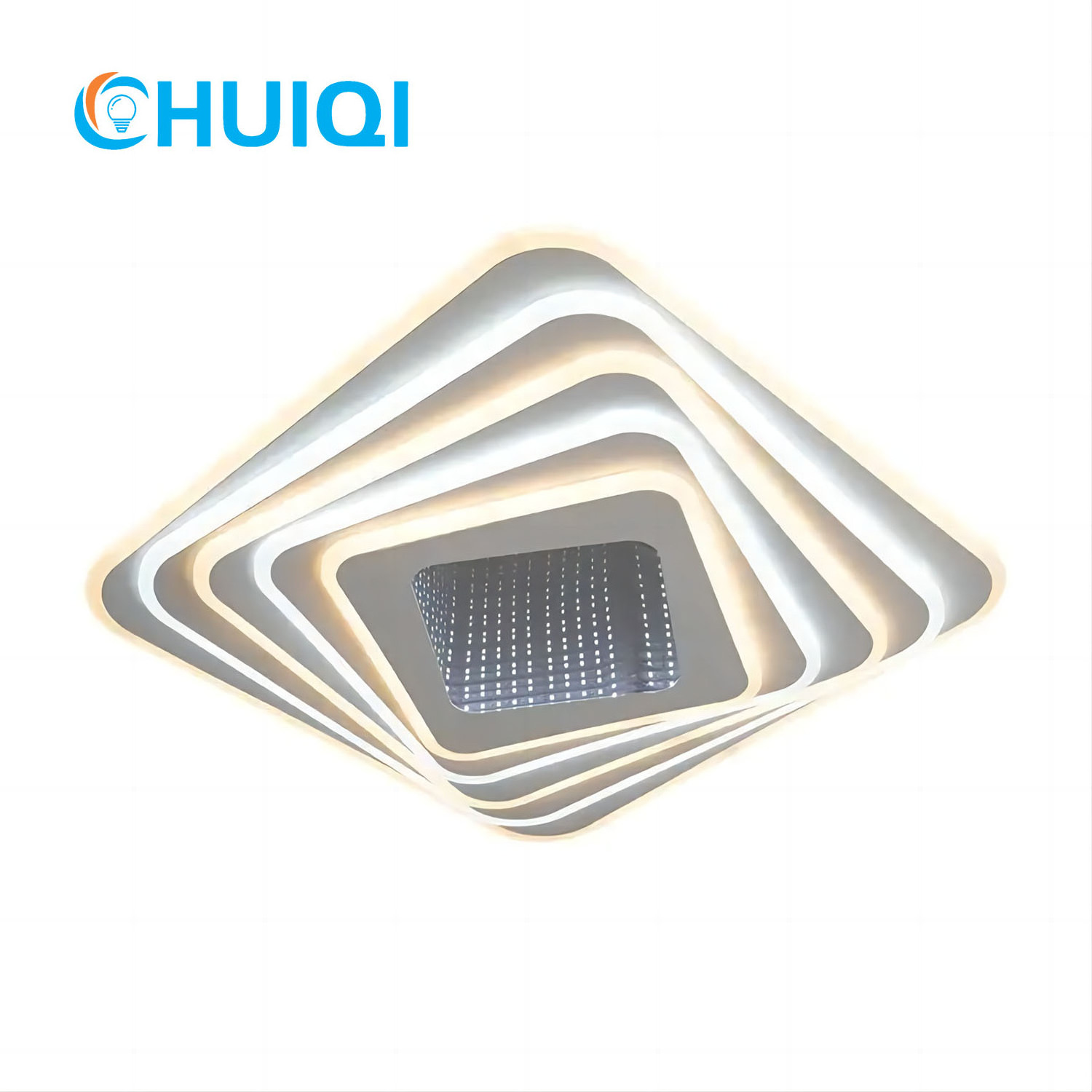 New Function 2.4G Dimming Remote Control Adjustable Geometry Design 3d Mirror Decoration Led Ceiling Lamp