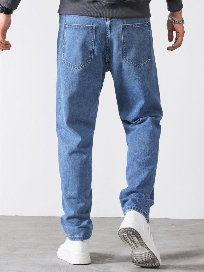 Wholesale fashion medium wash jeans custom private logo and label 100% cotton denim fabric ripped jeans for men stylish