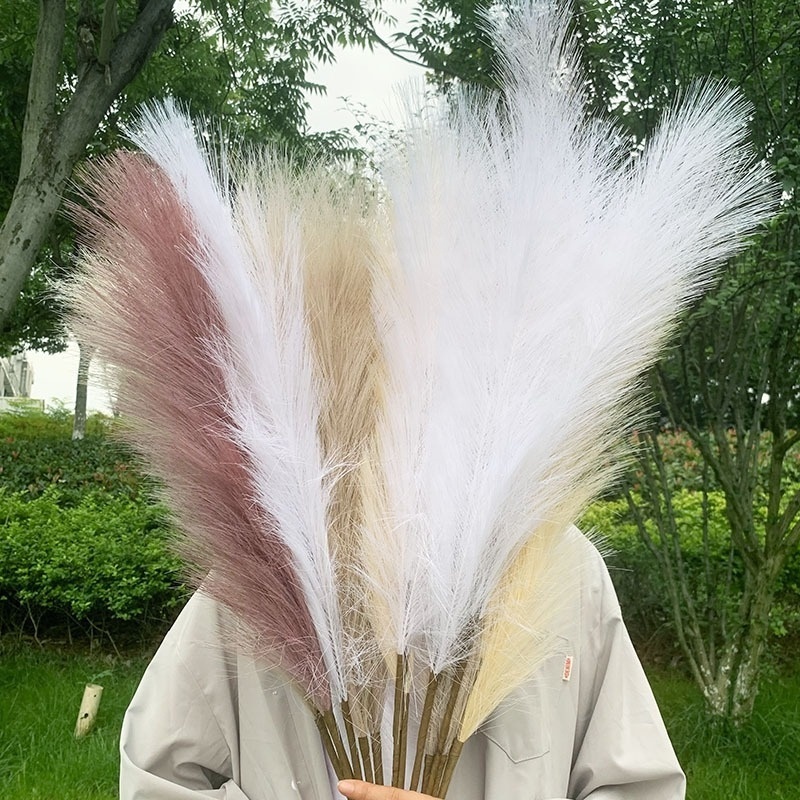 Wholesale Wedding Home Decoration Boho Style Large Long Reed Branch Artificial Faux Pampas Grass