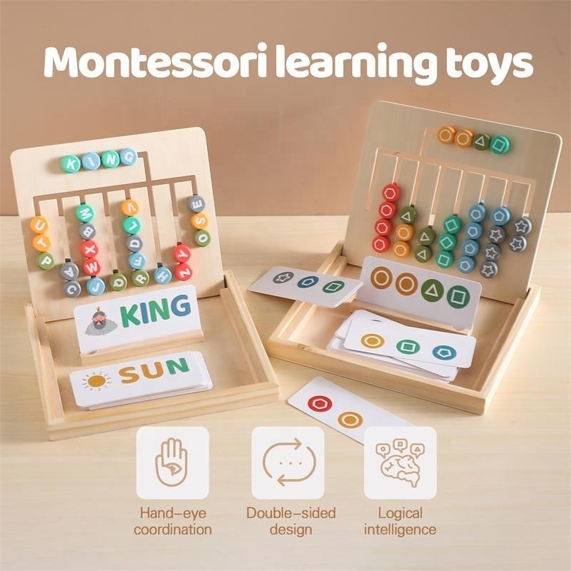 Wooden Alphabet Board Montessori Toys Preschool Early Learning Educational Toys for Children Toddlers