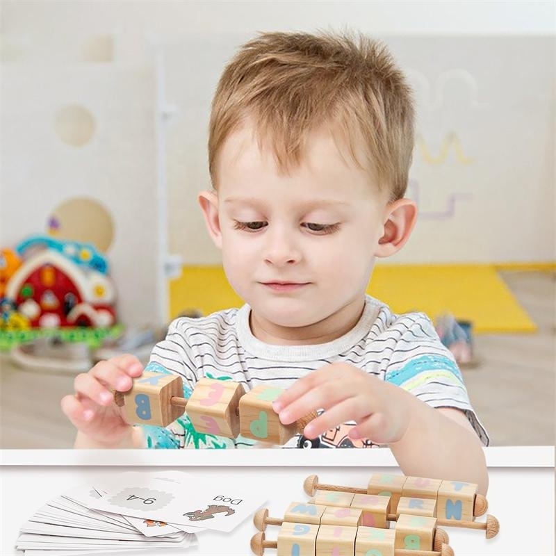 Wooden Abacus Frame Counting Beads Alphabet Blocks Kids Montessori Toys Preschool Learning Educational Toys for Baby Toddlers