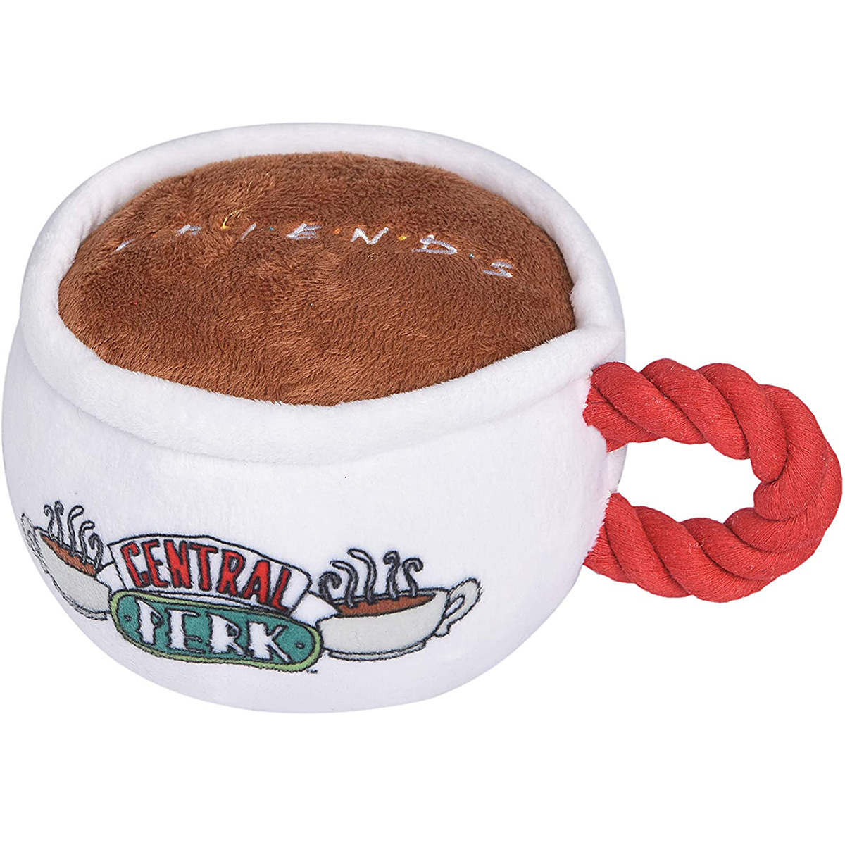 Wholesale Hot Sell Coffee Cup Plush Toy Stuffed Squeak Mug with Rope Dog Molar Chew Toys