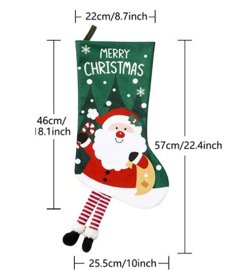 New Christmas Decoration Fireplace Tree Pendant Santa Elk Pattern Christmas Stocking Candy Bag Gift