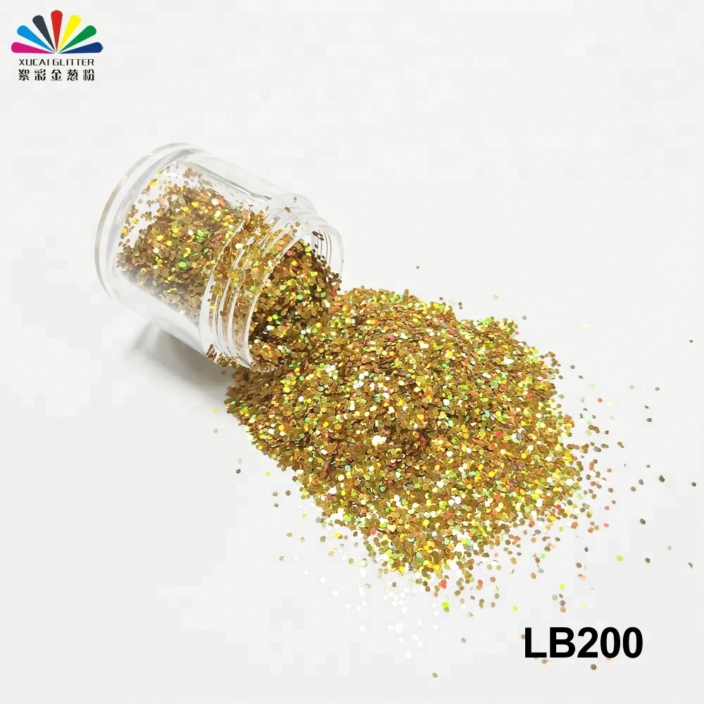 Chinese factory glitter powder for wall coating paint, wholesale holographic gold glitter pigment