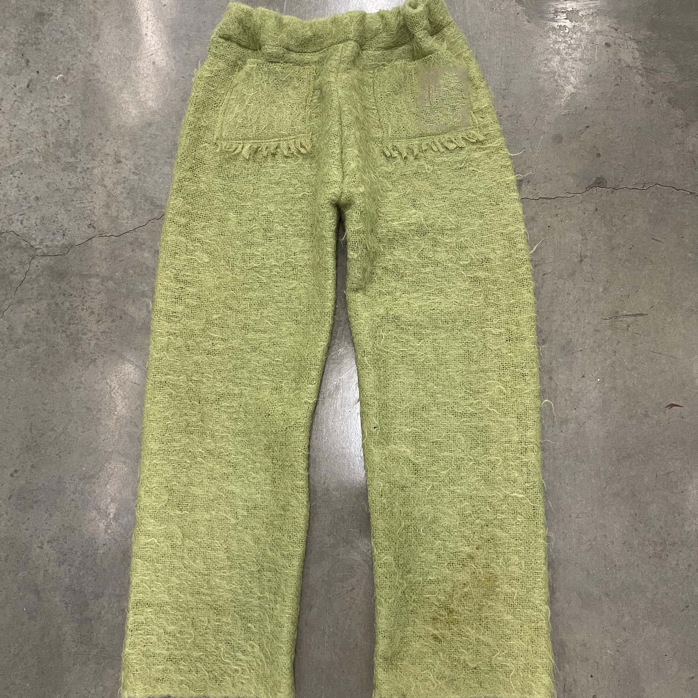 Wholesale 2024 Custom High Quality Fuzzy Knitted Mohair Flare Cozy Men Mohair Pants Winter Pants