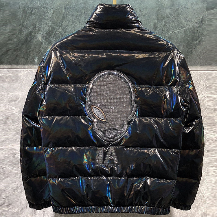 Custom Boy Winter Coats Men Color Change Shinny Thick Warm Puffer Jacket