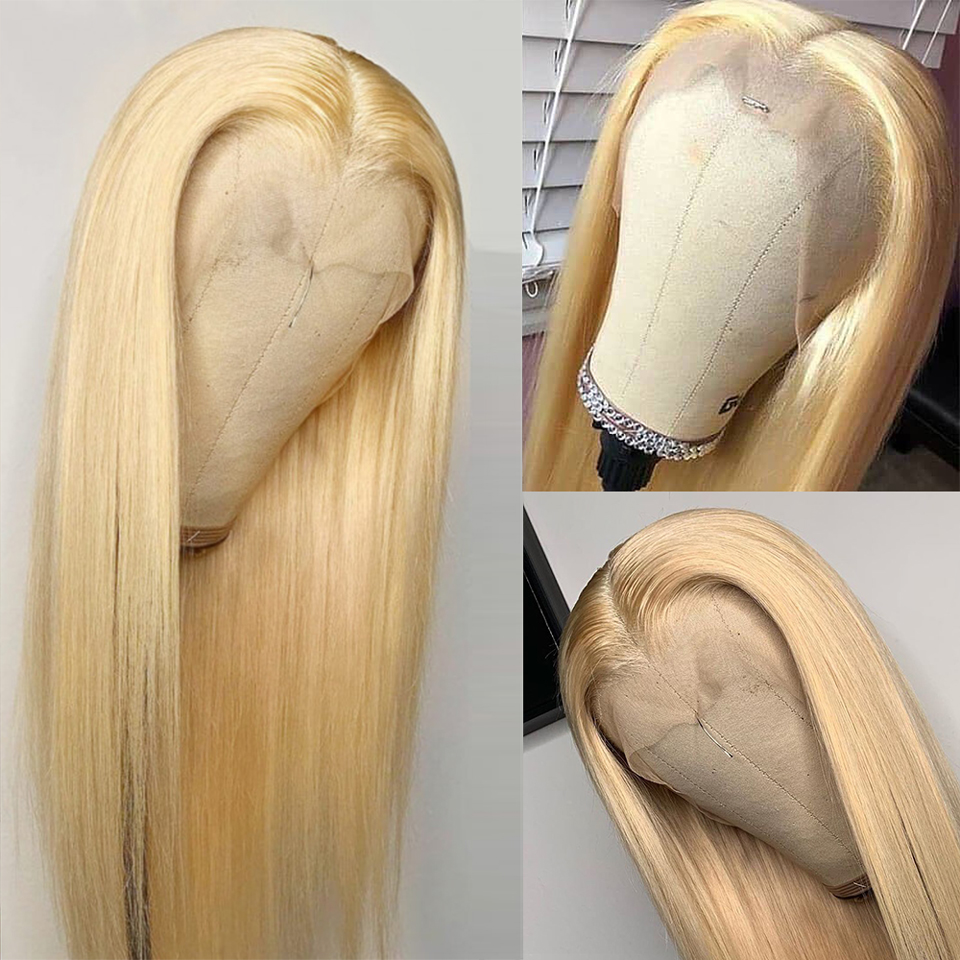 613 lace frontal wig vendors virgin Brazilian wigs for black women natural color blonde 13x4 transparent lace human hair wig