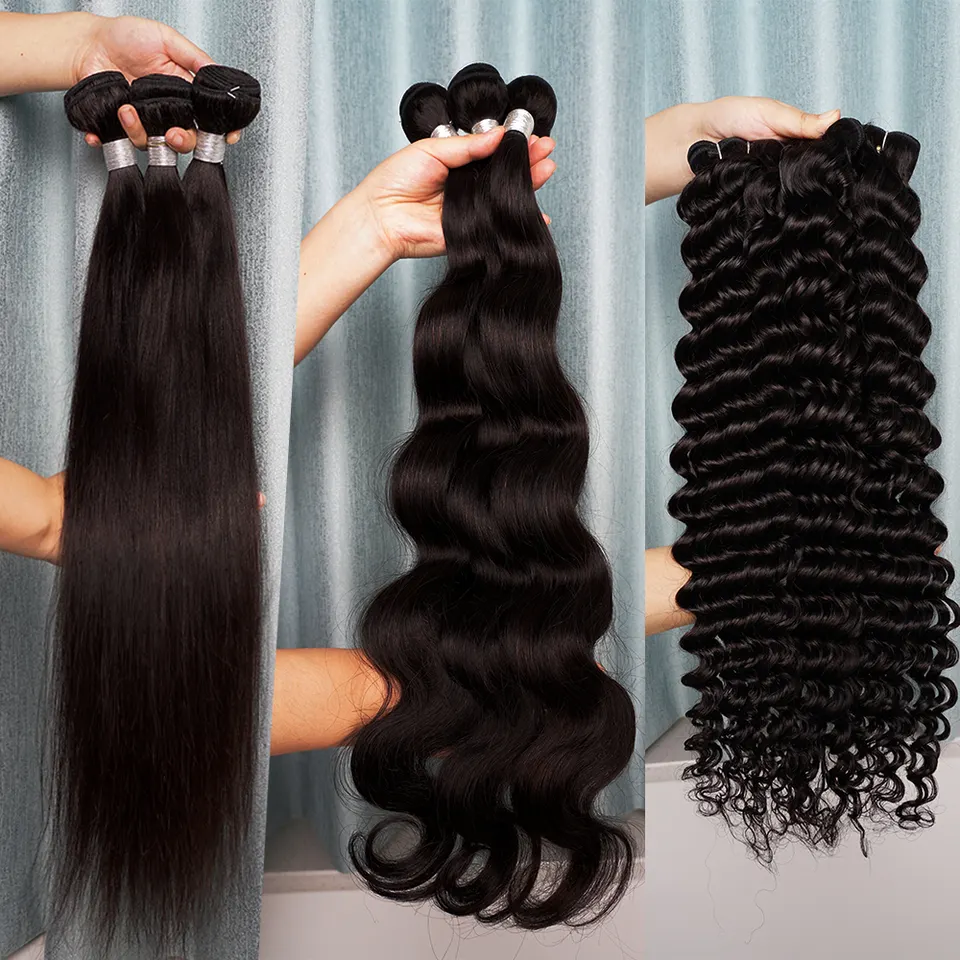 12 a Grade 100% Raw Virgin Human Hair Bundles Vendors With Lace Closure , Mink Hair Weave Virgin Brazilian Cuticle Aligned Hair