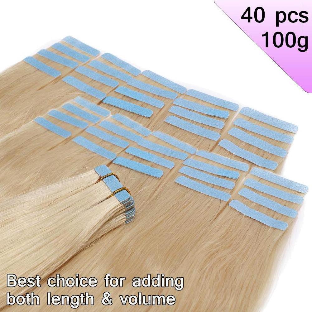 Human Hair extension Brazilian Remy Seamless Double Drawn Tape clip  In Hair Extensions 100% Human Hairs