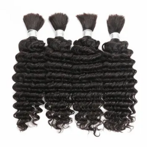 High quality raw extensions human braiding hair bulk no weft deep wave virgin hair