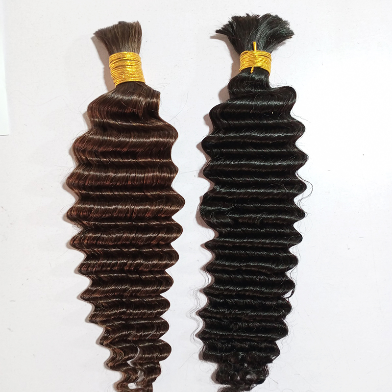 High quality raw extensions human braiding hair bulk no weft deep wave virgin hair